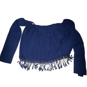 Foreign Exchange Blue Off Shoulder Top